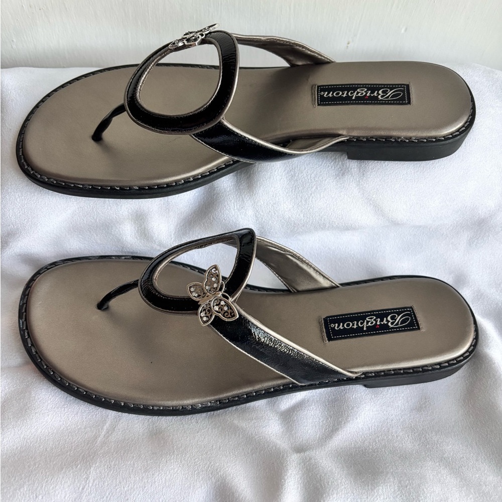 Brighton Osiris Black Sandals with Butterfly Ornament Size 10M - Picture 3 of 7